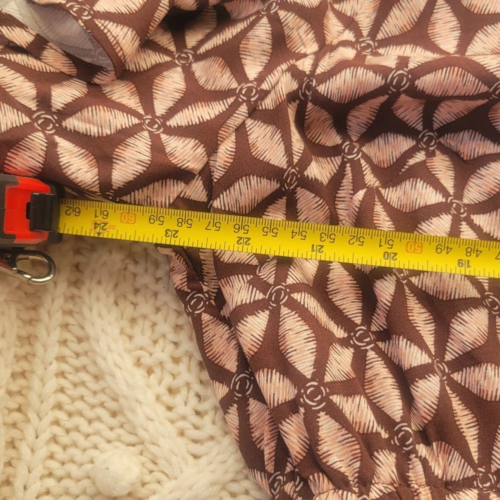 Chic Brown and Cream Geometric Maxi Dress - Picture 8 of 14
